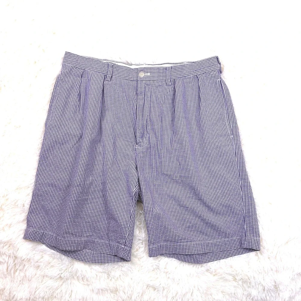 Polo Golf Ralph Lauren Shorts Mens 34 Purple Gingham Cotton Preppy Hamptons